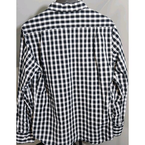 Luke & Dutch Men's Medium Black & White Checked Plaid Log Sleeve Button-up - Picture 10 of 11